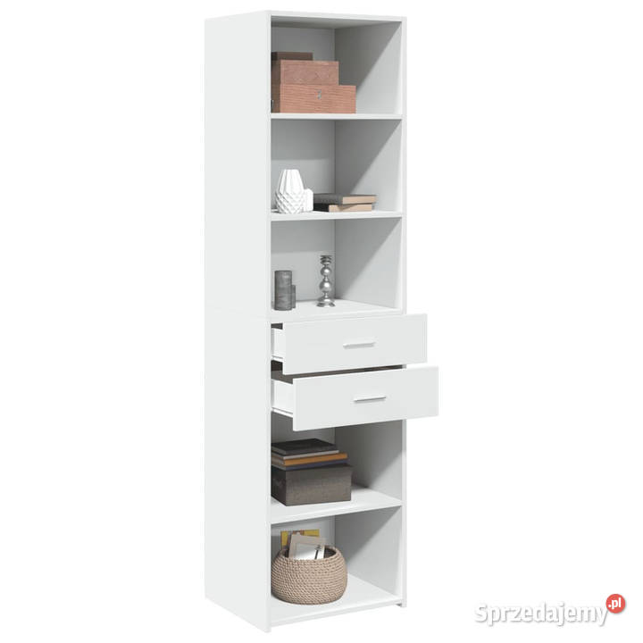 Wysoka szafka biała 50x425x185 materiał Warszawa