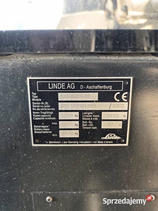 Elektryczny wózek widłowy Linde E30 3t Wolny Suchedniów