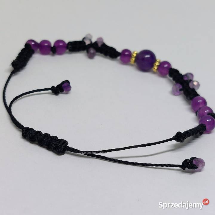Bransoletka ręcznie robiona z ametystem pomorskie