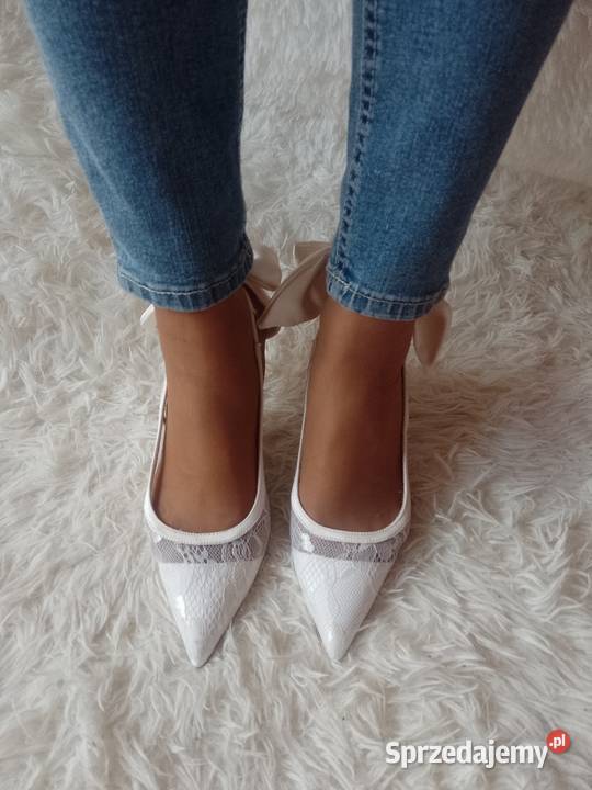 40 Glamorous Koronowe czółenka z odkrytą piętą z 25.5cm Kraków