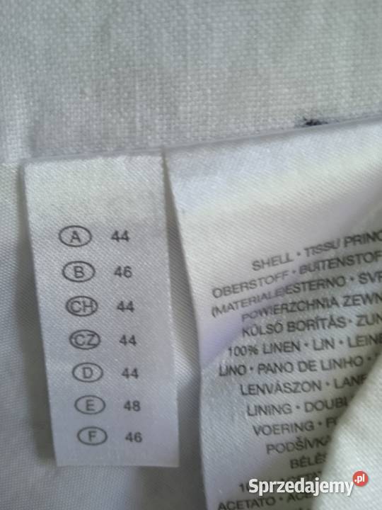 LNIANA SPÓDNICZKA Z SZARYMI KWIATAMI r 44 biały Spódnice i sukienki Piła