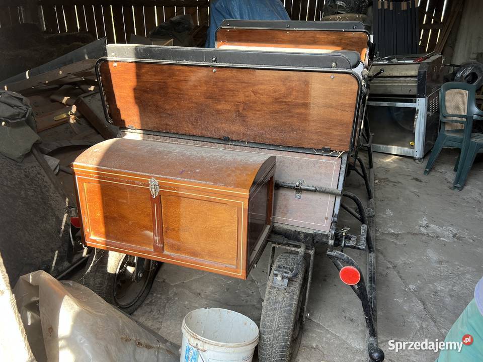 Sanie konne z kołami z hamulcem nieuszkodzony Krasnobród