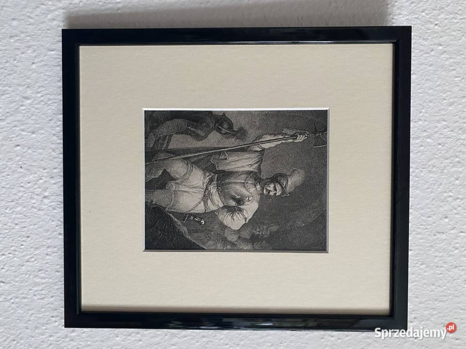Michał Płoński17781812 Rycerz w zbroi akwaforta Poznań sprzedam