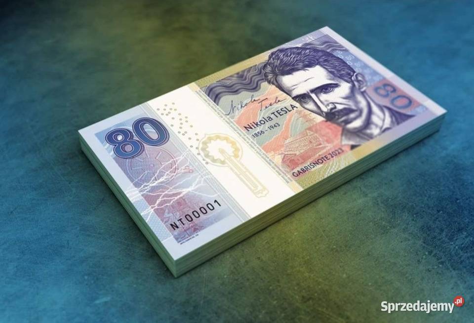 Banknot Nikola Tesli 2023 Matej Gbryia zachodniopomorskie Goleniów