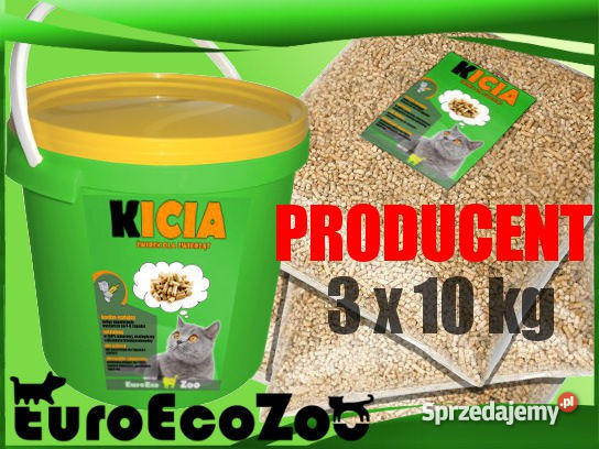 Żwirek drewniany KICIA 10 do kuwety kota z pojem Chełmża