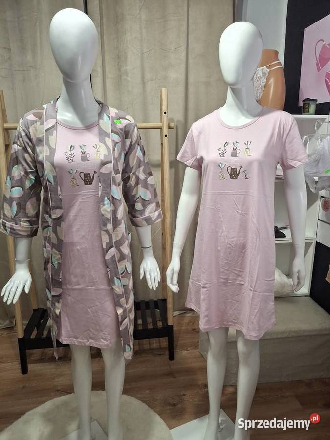 Komplet koszula nocna szlafrok L Konin