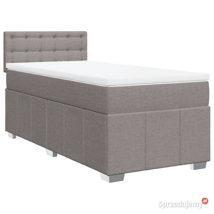 Łóżko kontynentalne z materacem taupe tkanina 200cm