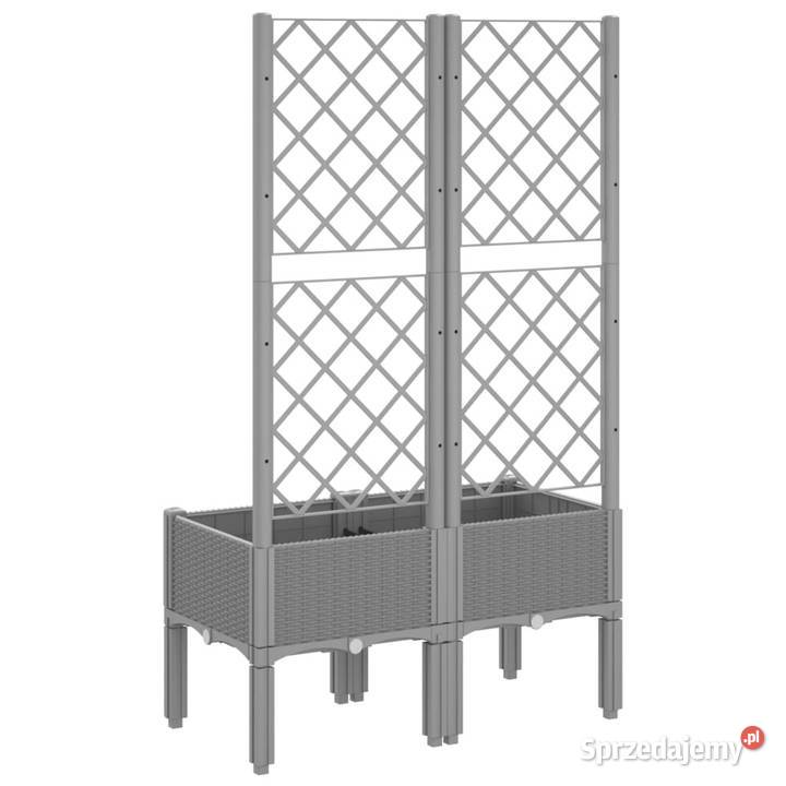 Donica ogrodowa z kratką jasnoszara 80x40x142 PP Warszawa