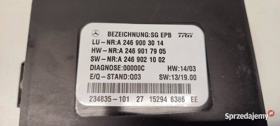 MERCEDES X117 CLA MODUŁ HAMULCA RĘCZNEGO Komputery sprzedam