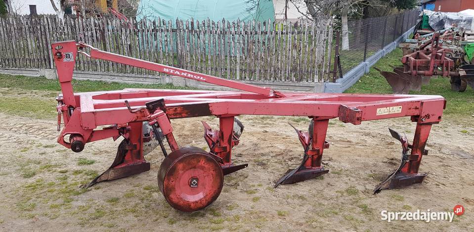 Pług zagonowy Duży 4skibowy 70 wysoka słupica nieuszkodzony małopolskie Dąbrowa Tarnowska