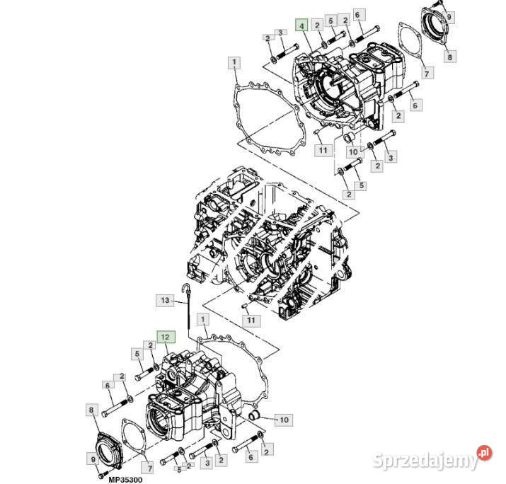 John Deere 3120 3320 3520 3720 oś tylna obudowa Jastrzębniki
