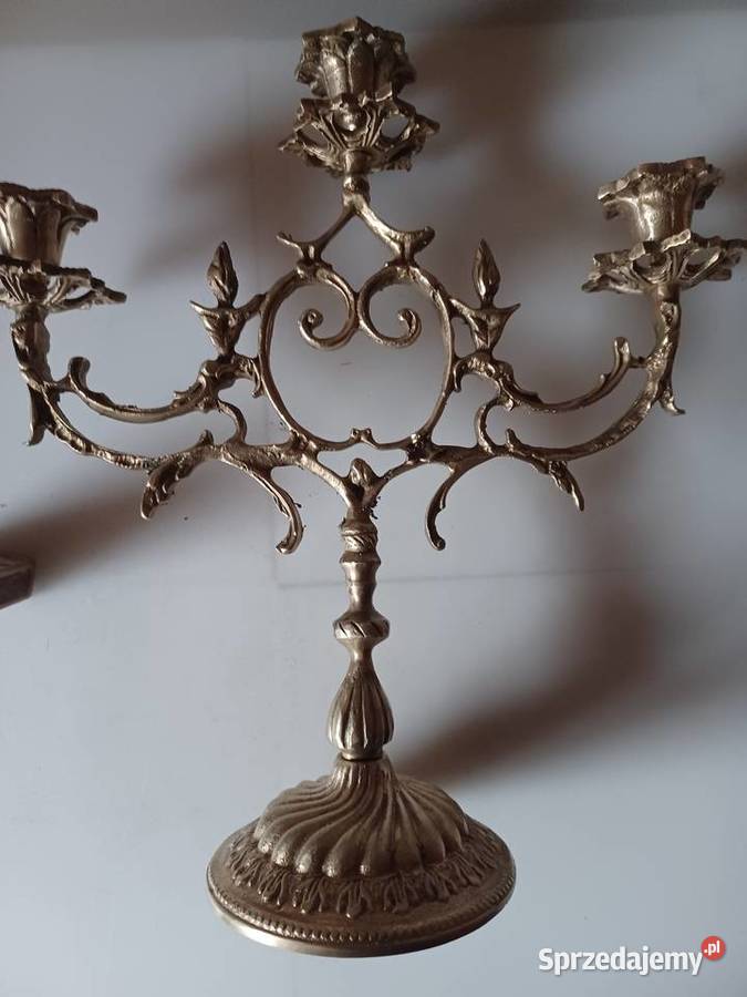 Piękny świecznik mosiężny Poznań