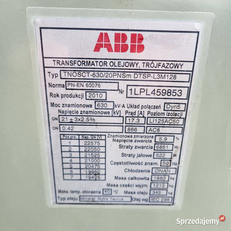 transformator energetyczny 630 kVA Wrocław