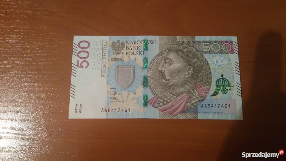 Banknot 500 zł, Seria AA Stan Bankowy kolekcjonerski UNC