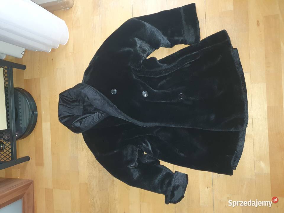 Płaszcz Futro Dwustronne XXL4XL czarny 464850 Kurtki i płaszcze Sidzina