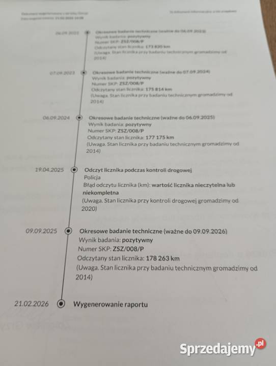 Silnik 20 109 przebieg 179 z osprzętem osobowe Szczecinek