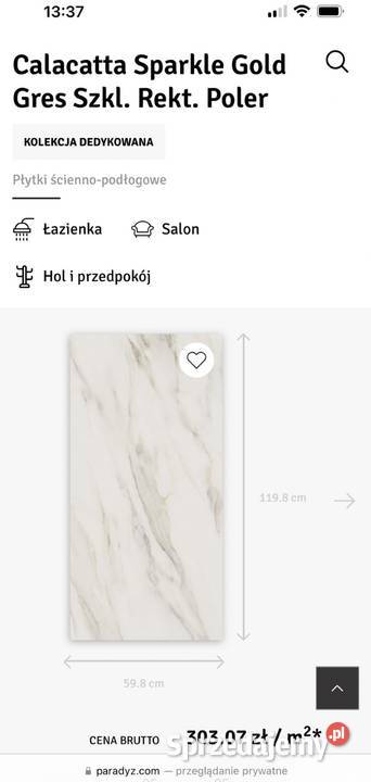 Calacatta Sparkle Gold Gres Szkl Rekt Poler