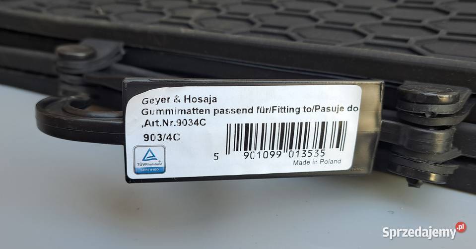 Dywaniki gumowe korytkowe Geyer Hosaja 9034C sprzedam