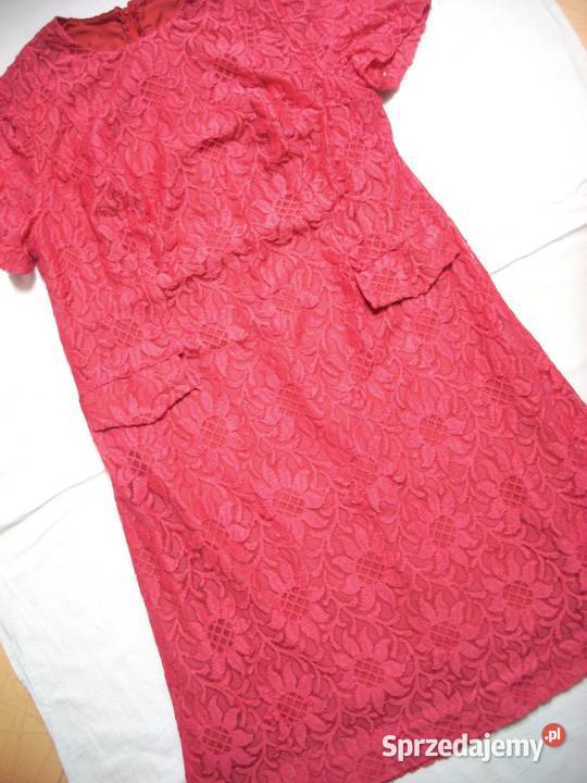 Sukienka Koronkowa Wizytowa 46 48 czerwony Nowy Sącz