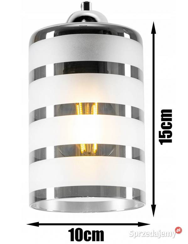 LAMPA WISZĄCA ŻYRANDOL SZKLANA CHROM potrójna na Oświetlenie Choroszcz