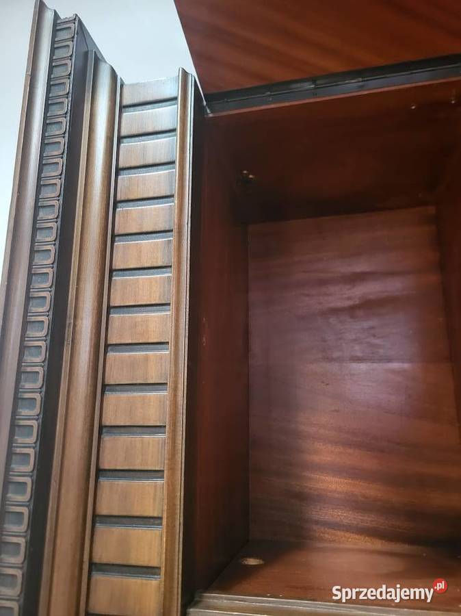 Rzeźbiona biblioteka orzechowa kredens Sypniewo