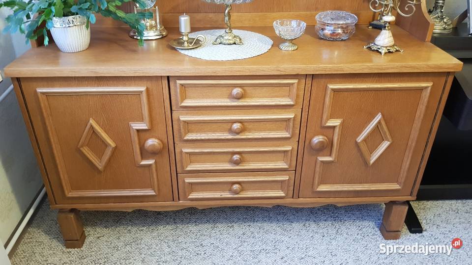 Dębowa witryna kredens 2 Łódź