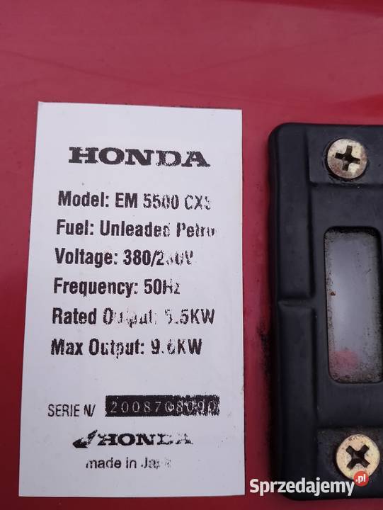 Agregat prądotwórczy honda EM 5500CXS mazowieckie Sokołów Podlaski sprzedam