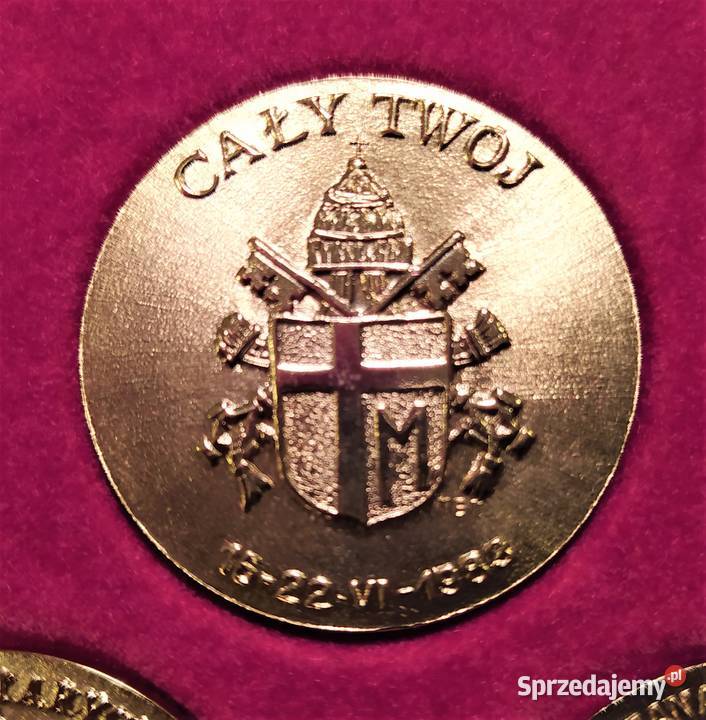 Złocone medale z II PIELGRZYMKI JP II do Polski dolnośląskie Mędłów sprzedam