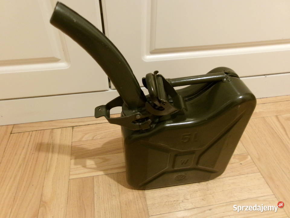 Kanister blaszany z lejkiem 5 litrów zielony Pozostałe Legionowo sprzedam