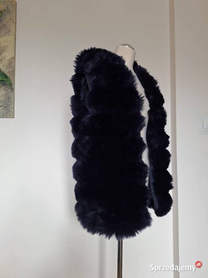 Przepiękna futrzana granatowa kamizelka 40 Rozmiar 40(L) Kraków