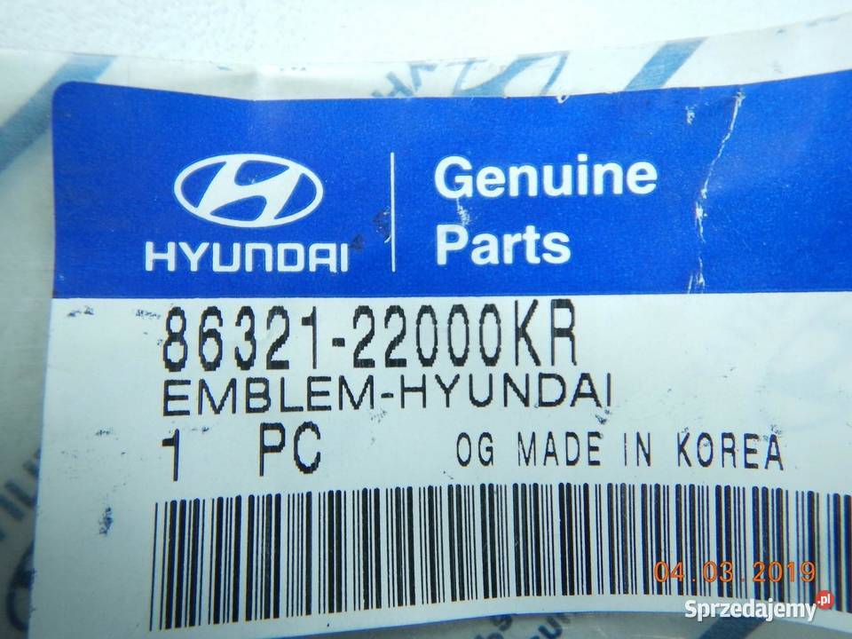 EMBLEMAT ZNACZEK KLAPY HYUNDAI ACCENT 9499 sprzedam