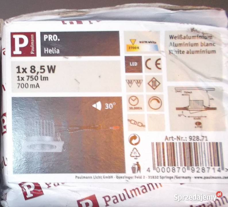 Lampa Oprawa PAULMANN LED Reflektor obrót 30st zachodniopomorskie Rewal sprzedam