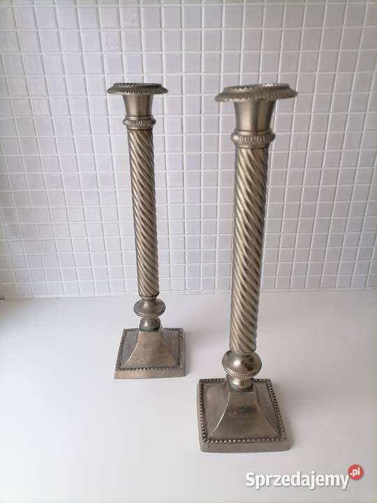 Dwa wysokie świeczniki Świeczniki Siemianowice Śląskie