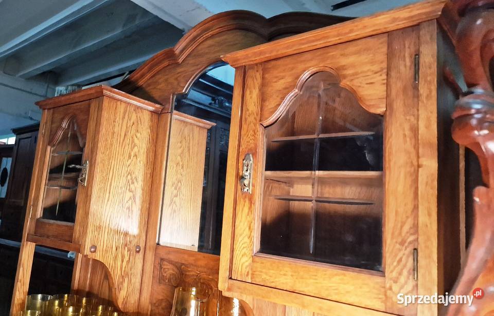 Kredens dębowy secesyjny Belgia lata 20 XX w mazowieckie Warszawa