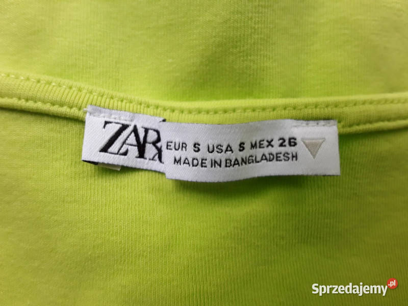Bluzka krótka z długim rękawem rS ZARA zielony sprzedam