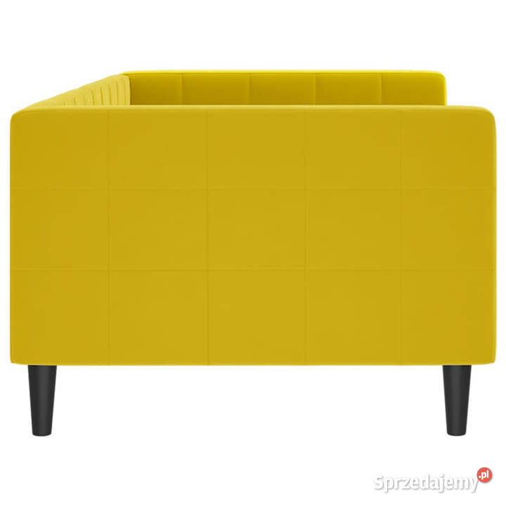Sofa z funkcją spania żółta obita aksamitem Warszawa