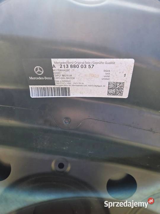 Maska pokrywa silnika Mercedes EKlasa W213 A213 osobowe sprzedam