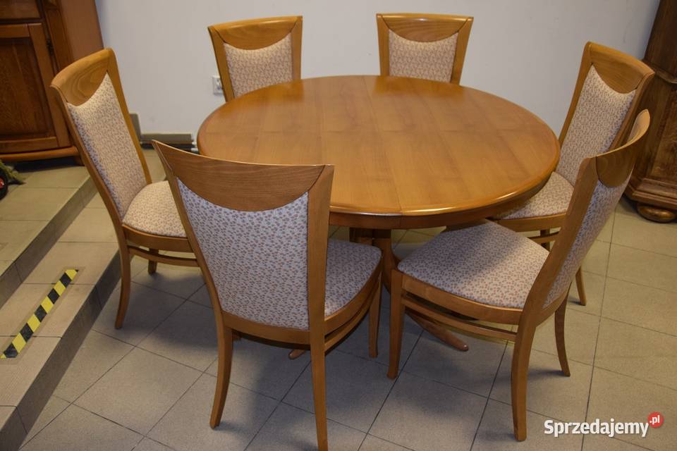 stół rozkładany i 8 krzeseł - komplet jak nowy