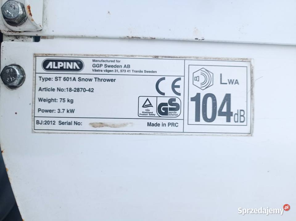 Odśnieżarka spalinowa alpina