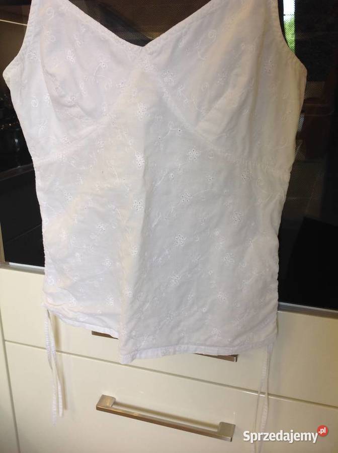 Top Haftowany Biały Damski LOOK XS Rozmiar 34(XS) Nowa Sól