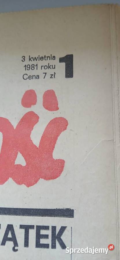 Pierwszy numer Tygodnika Solidarność z 1981 r sprzedam