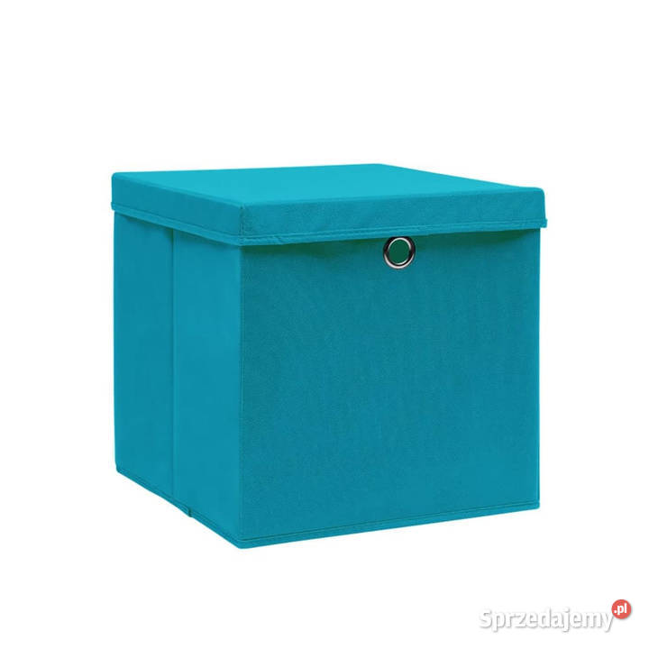 Pudełka z pokrywami 4 28x28x28 błękitne WM325232
