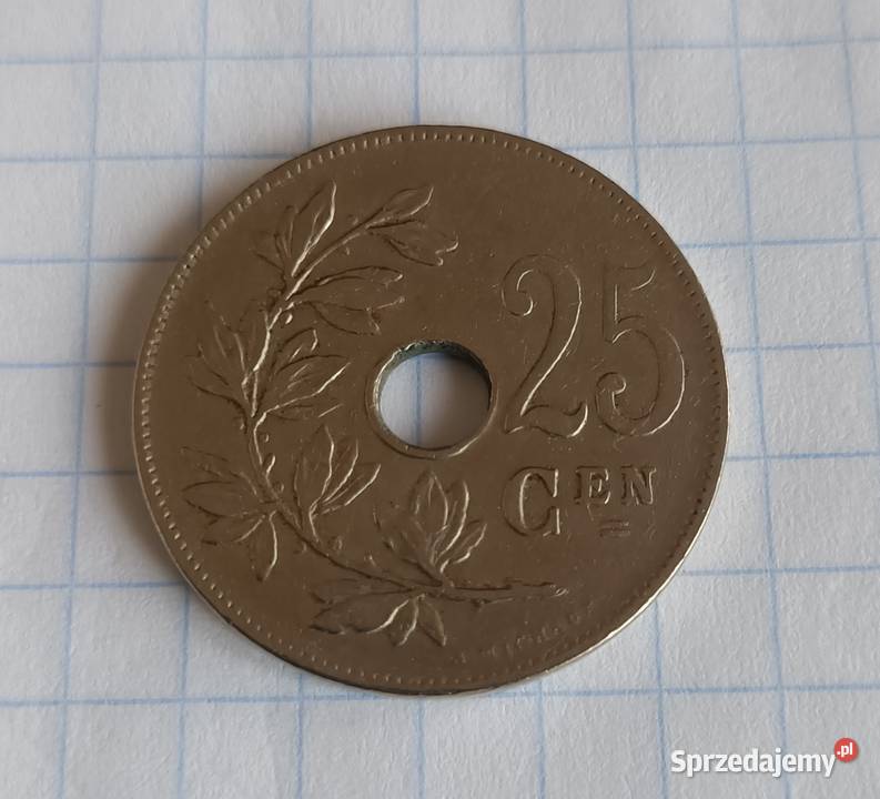 25 CENTIMES 25 CENTYMÓW 1927 BELGIA Piszczac