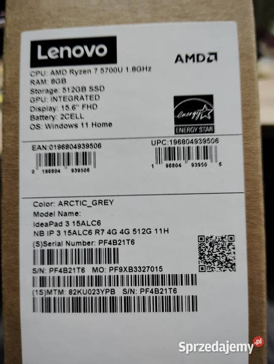 Sprzedam laptopa ideapad3 Łobez