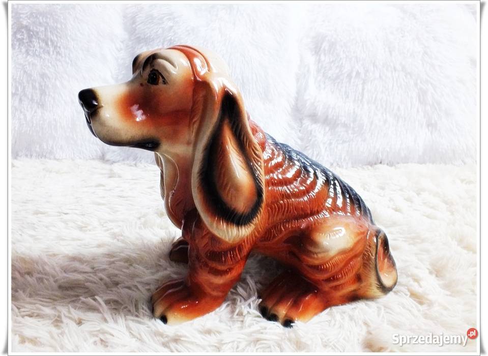 Stara figura pies Cocker spaniel Włochy lat