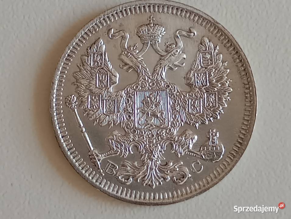 Moneta 20 kopiejek 1914rMikolaj II Carska Rosja Numizmatyka Mosina sprzedam