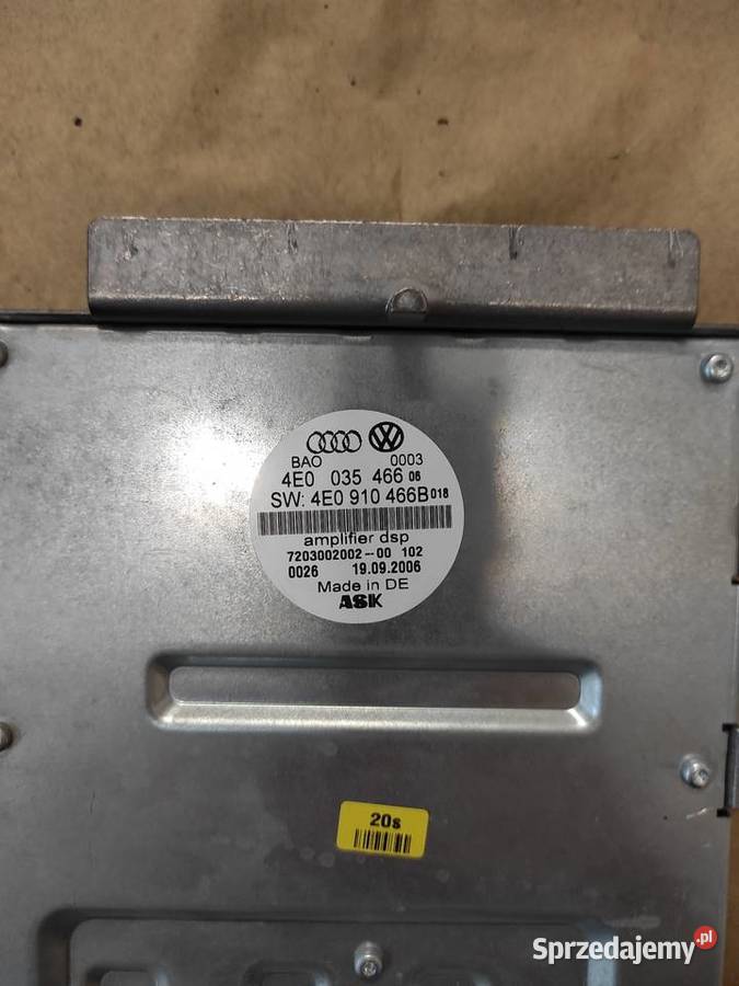 Wzmacniacz Bang Olufsen 4EO910466 Audi A8 D3 Dzierżoniów