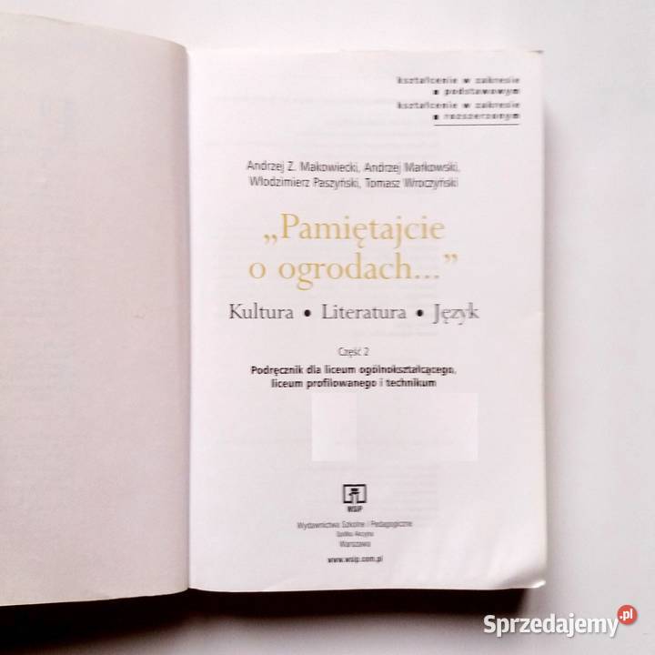 AZ Makowiecki AMarkowski Pamiętajcie o ogrodach język polski sprzedam