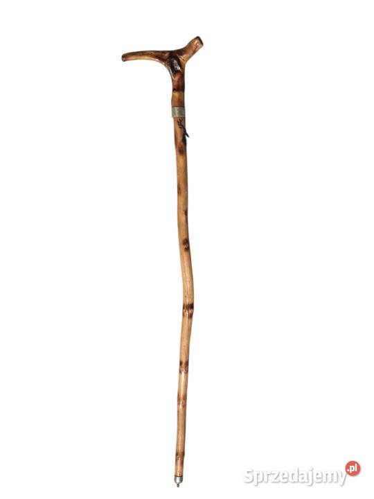 Stara piękna drewniana laska ręcznie rzeźbiona Cieszyn