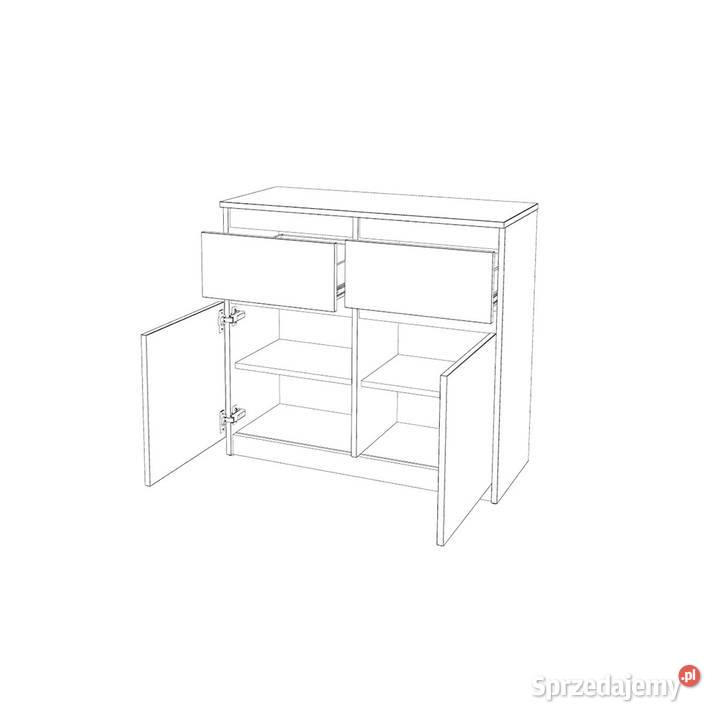 Komoda Wąska Z 2 Szufladami Oleksa 80 Szafka Rtv 80cm Elbląg